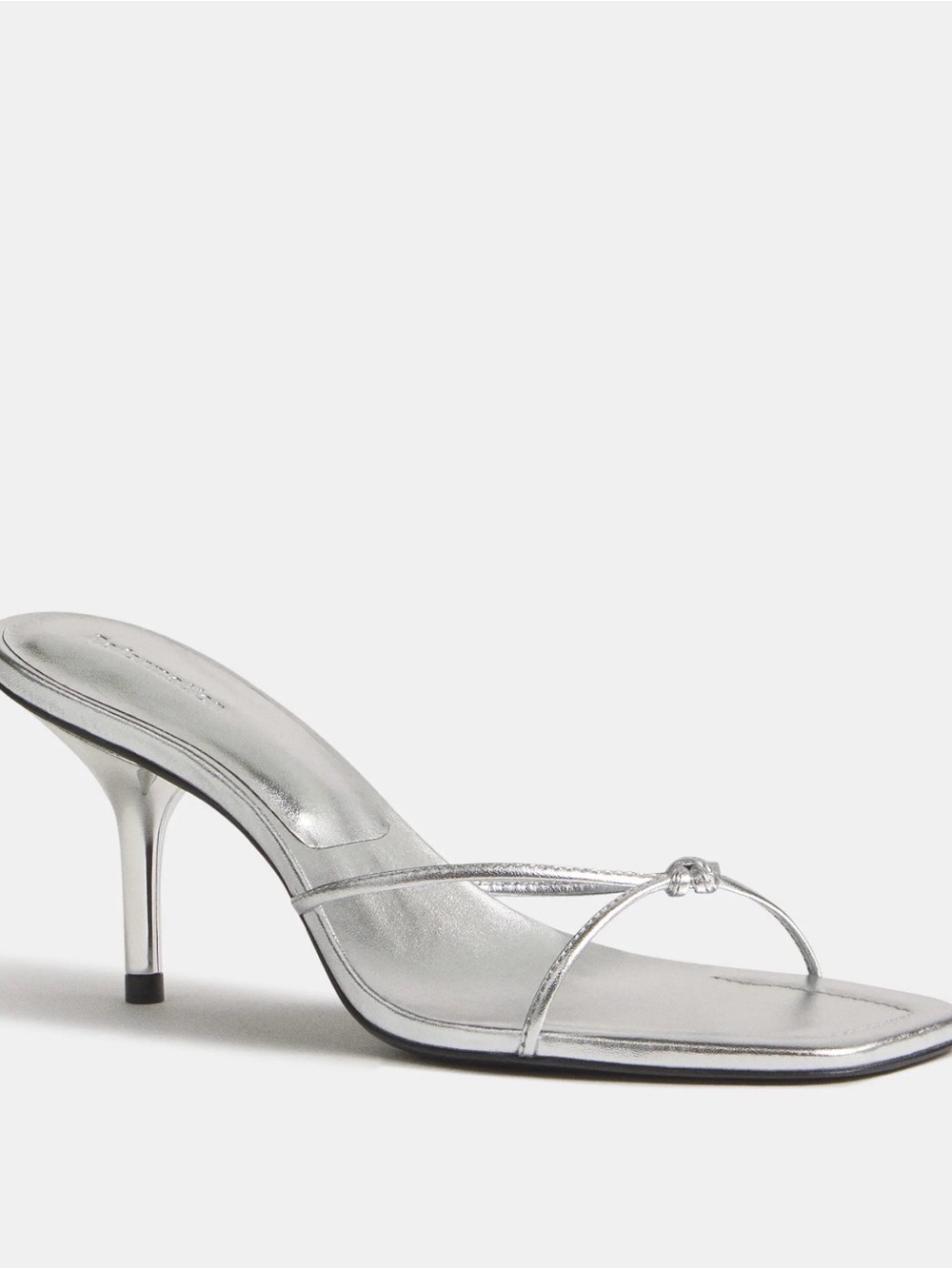 Reformation Silver Cooper Strappy Kitten Heel